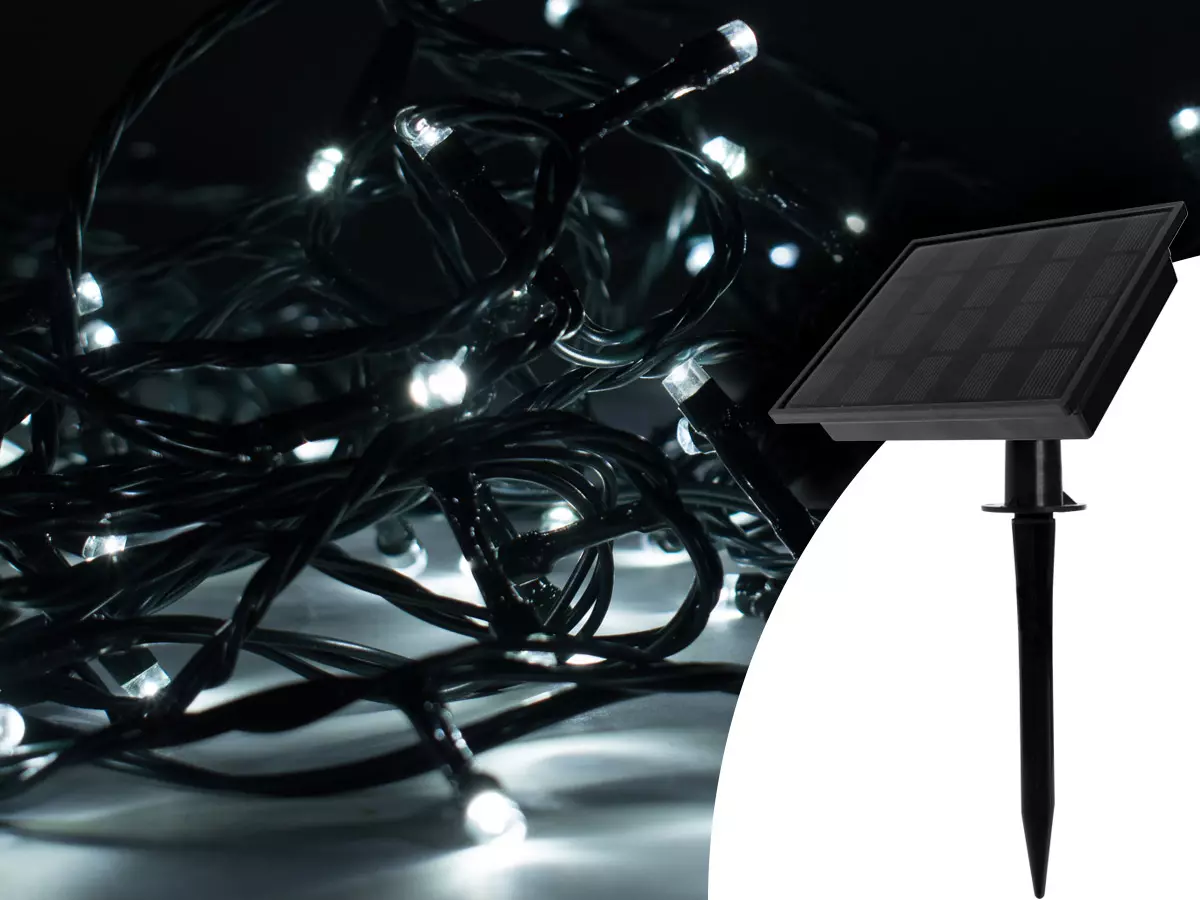 Guirlande lumineuse solaire - GardenLight 100 LED blanc - SCS Sentinel
