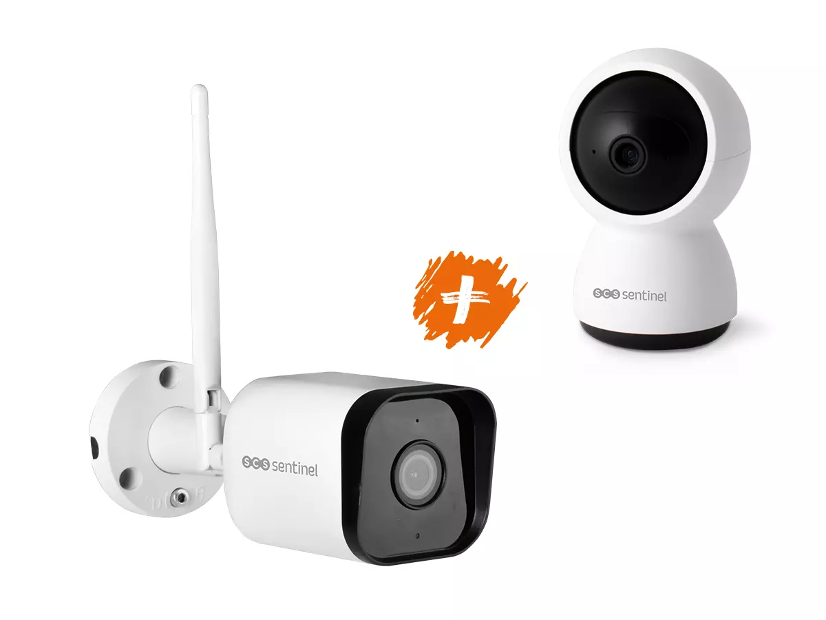 Lot caméras vidéosurveillance connectées Wifi - Kit 2 caméras - SCS Sentinel